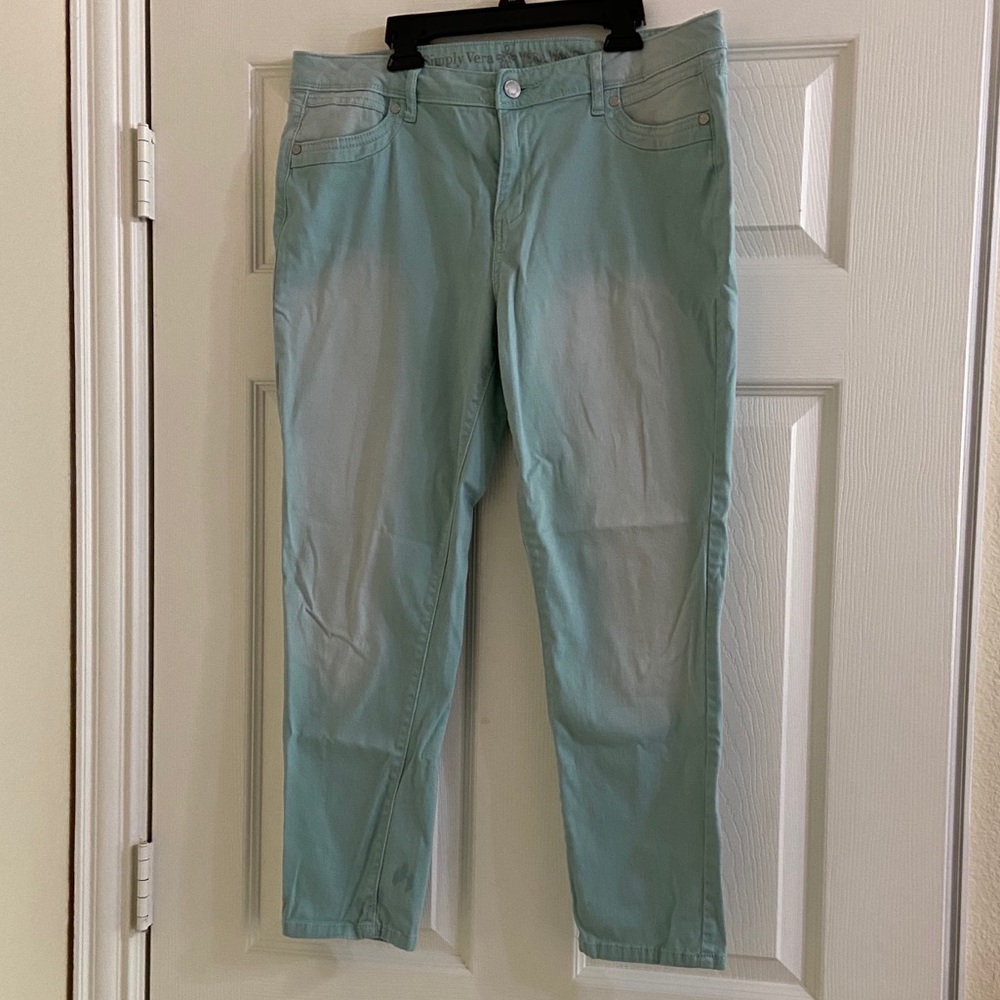 Teal Vera Wang Ankle Pants